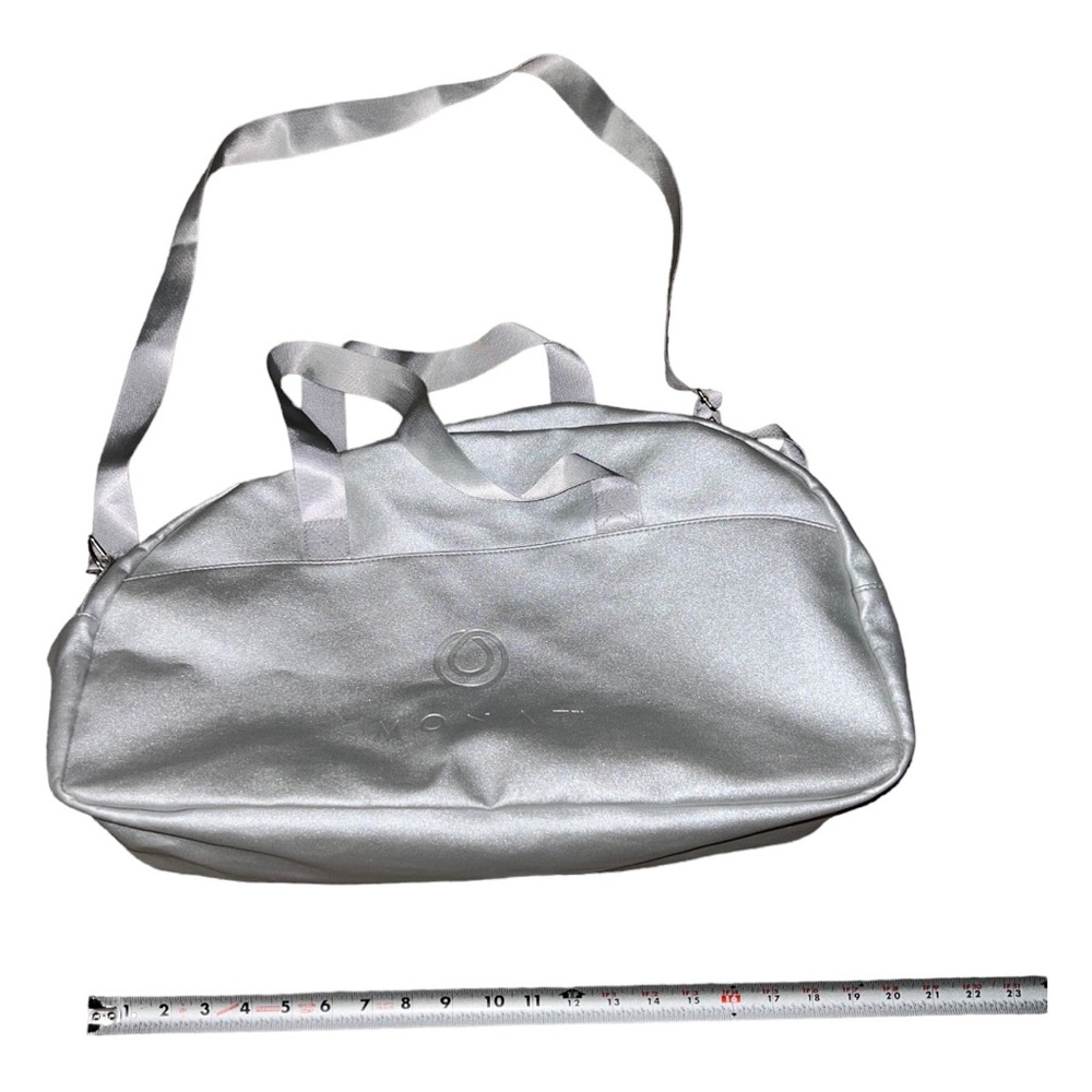Monat metallic silver shimmer gym duffle bag